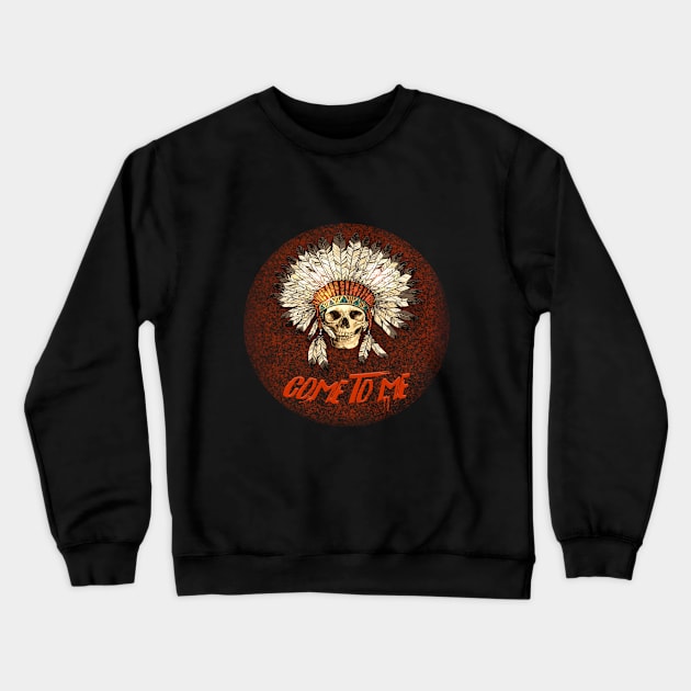 Limited Edition: Indian Tribal Headdress With Skull Crewneck Sweatshirt by textops